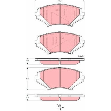 TRW Bremsbelagsatz, Scheibenbremse GDB3356 TRW Bremsbelagsatz, Scheibenbremse GDB3356
