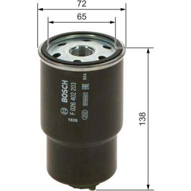 Kraftstofffilter F 026 402 203