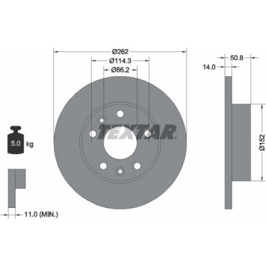 Textar Bremsscheibe 92102900 Textar Bremsscheibe 92102900