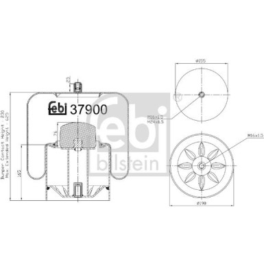 FEBI BILSTEIN 37900 Federbalg, Luftfederung