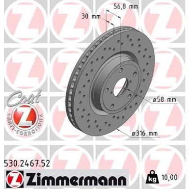Zimmermann Bremsscheibe SPORT Z 530.2467.52