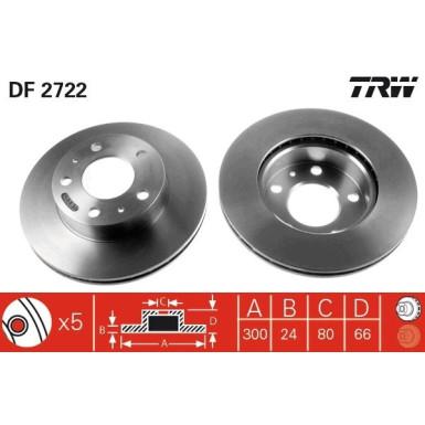 TRW Bremsscheibe DF2722 TRW Bremsscheibe DF2722