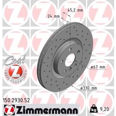 Zimmermann Bremsscheibe SPORT Z 150.2930.52