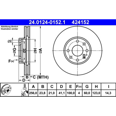 ATE 24.0124-0152.1 Bremsscheibe Ø256 + BELÄGE 13.0460-7115.2 VORNE FÜR OPEL ASTRA G ATE 24.0124-0152.1 Bremsscheibe Ø256 + BELÄGE 13.0460-7115.2 VORNE FÜR OPEL ASTRA G