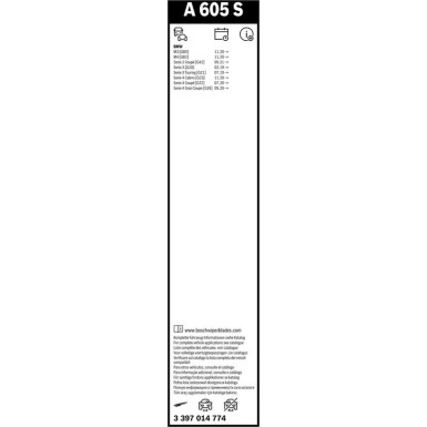 BOSCH A 605 S Scheibenwischer Aerotwin 3 397 014 774 BOSCH A 605 S Scheibenwischer Aerotwin 3 397 014 774