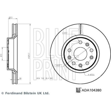 Blue Print Bremsscheibe ADA104380