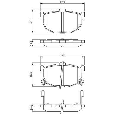 BOSCH Bremsbelagsatz, Scheibenbremse 0 986 424 418