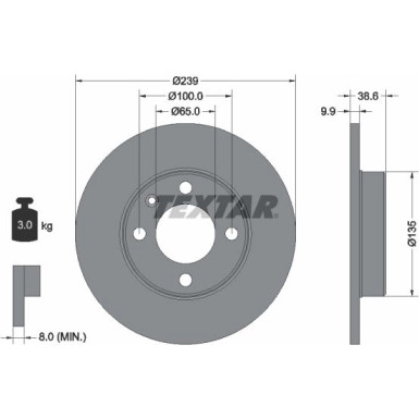 Textar Bremsscheibe PRO 92009303