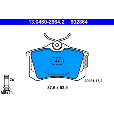 ATE Bremsbelagsatz, Scheibenbremse 13.0460-2864.2