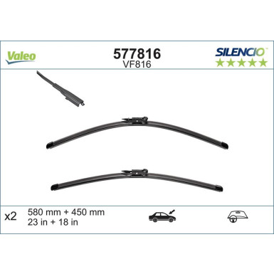 Valeo Wischblatt Scheibenwischer SILENCIO FLAT BLADE SET 577816