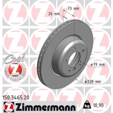 Zimmermann Bremsscheibe Coat Z 150.3465.20