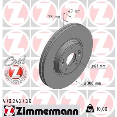 Zimmermann Bremsscheibe Coat Z 470.2427.20