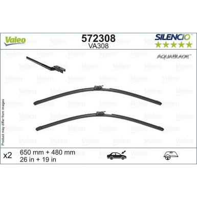 Valeo Wischblatt Scheibenwischer SILENCIO AQUABLADE SET 572308