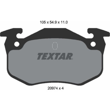 Textar Bremsbelagsatz, Scheibenbremse 2097401 Textar Bremsbelagsatz, Scheibenbremse 2097401