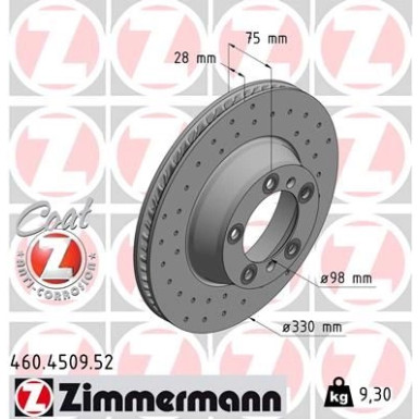 Zimmermann Bremsscheibe SPORT Z 460.4509.52