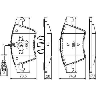 BOSCH Bremsbelagsatz, Scheibenbremse 0 986 494 164 BOSCH Bremsbelagsatz, Scheibenbremse 0 986 494 164