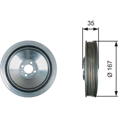 Gates Riemenscheibe, Kurbelwelle DriveAlign™ TVD1135