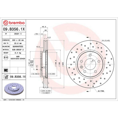 Bremsscheibe 09.B356.1X Bremsscheibe 09.B356.1X