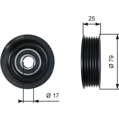 Gates Umlenk-/Führungsrolle, Keilrippenriemen DriveAlign™ T36420