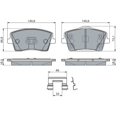 Bremsbelagsatz, Scheibenbremse 0 986 460 144 Bremsbelagsatz, Scheibenbremse 0 986 460 144