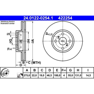 ATE Bremsscheibe 24.0122-0254.1