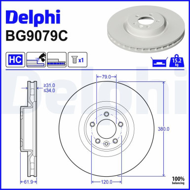 Delphi Bremsscheibe BG9079C Delphi Bremsscheibe BG9079C