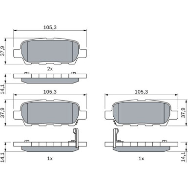 BOSCH Bremsbelagsatz, Scheibenbremse 0 986 494 090 BOSCH Bremsbelagsatz, Scheibenbremse 0 986 494 090