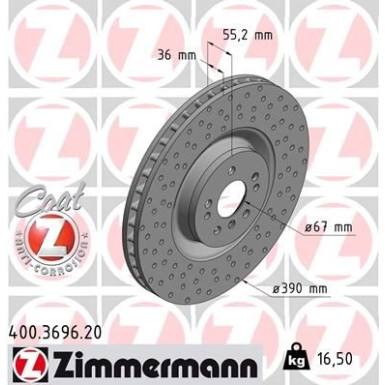 Zimmermann Bremsscheibe Coat Z 400.3696.20