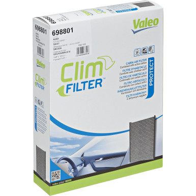 VALEO 698801 Innenraumfilter Aktivkohlefilter 279x216x57mm CLIMFILTER PROTECT VALEO 698801 Innenraumfilter Aktivkohlefilter 279x216x57mm CLIMFILTER PROTECT