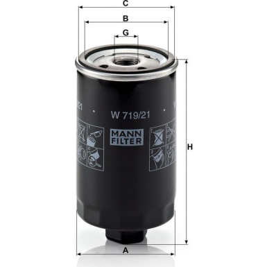 Mann-Filter Ölfilter W 719/21 Mann-Filter Ölfilter W 719/21
