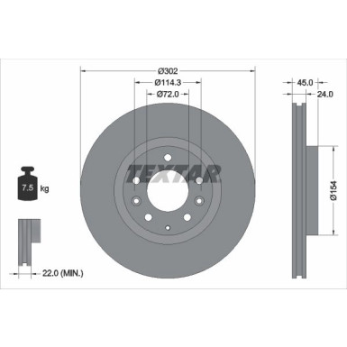 Textar Bremsscheibe PRO 92261503