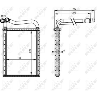 NRF Wärmetauscher, Innenraumheizung EASY FIT 54339