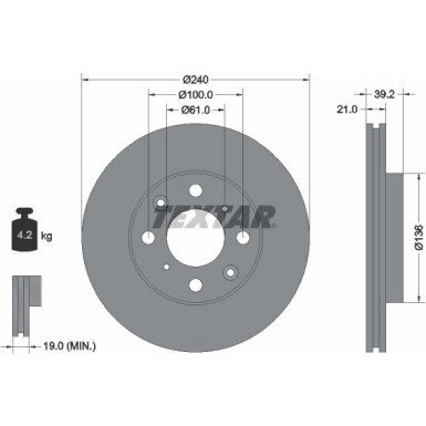 Textar Bremsscheibe 92110300 Textar Bremsscheibe 92110300