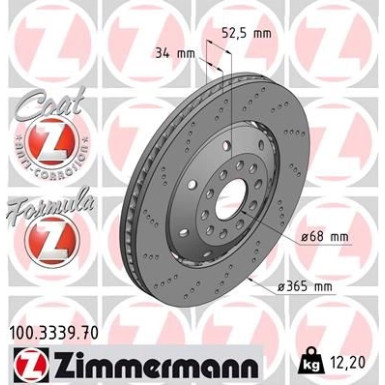 Zimmermann Bremsscheibe Formula Z 100.3339.70