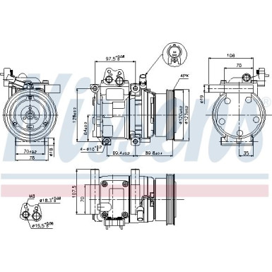 Nissens Kompressor, Klimaanlage FIRST FIT 89290