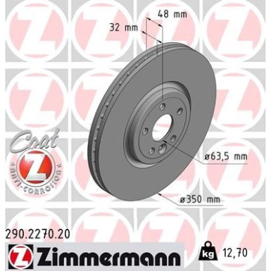Zimmermann Bremsscheibe Coat Z 290.2270.20