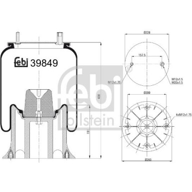 FEBI BILSTEIN 39849 Federbalg, Luftfederung