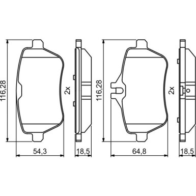 BOSCH Bremsbelagsatz, Scheibenbremse 0 986 494 790