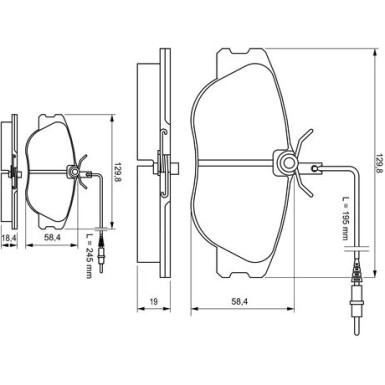 BOSCH Bremsbelagsatz, Scheibenbremse 0 986 424 033 BOSCH Bremsbelagsatz, Scheibenbremse 0 986 424 033