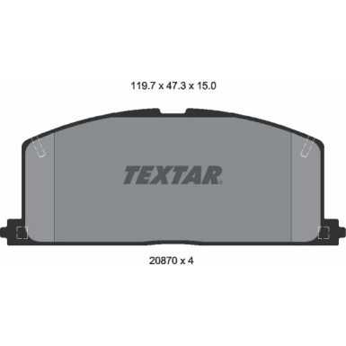 Textar Bremsbelagsatz, Scheibenbremse 2087001 Textar Bremsbelagsatz, Scheibenbremse 2087001