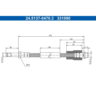 ATE Bremsschlauch 24.5137-0470.3 ATE Bremsschlauch 24.5137-0470.3