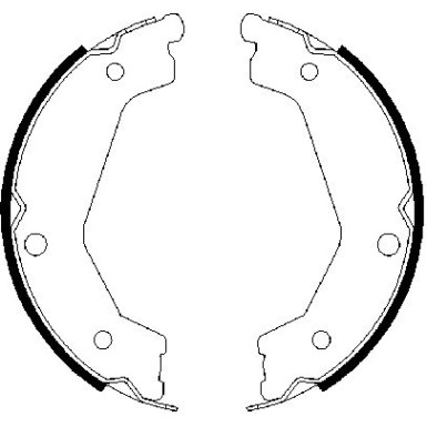 BOSCH Bremsbackensatz, Feststellbremse 0 986 487 708 BOSCH Bremsbackensatz, Feststellbremse 0 986 487 708