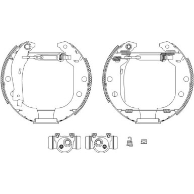 Hella Bremsbackensatz Shoe Kit Pro 8DB 355 003-691