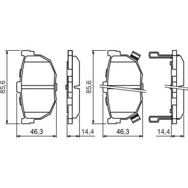 BOSCH Bremsbelagsatz, Scheibenbremse 0 986 424 418