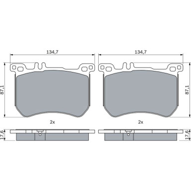 BOSCH 0 986 494 985 Bremsbeläge passend für MERCEDES-BENZ SL, S-Klasse Low-Metallic, mit Anti-Quietsch-Blech BOSCH 0 986 494 985 Bremsbeläge passend für MERCEDES-BENZ SL, S-Klasse Low-Metallic, mit Anti-Quietsch-Blech