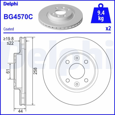 Delphi Bremsscheibe BG4570C Delphi Bremsscheibe BG4570C