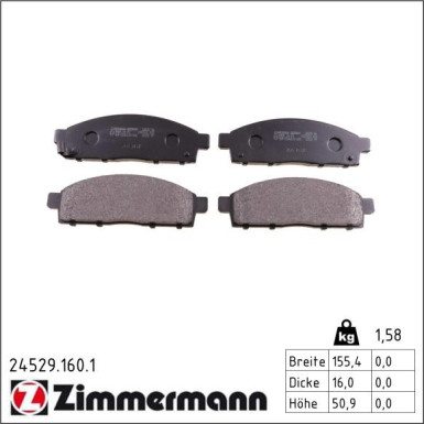 Zimmermann Bremsbelagsatz, Scheibenbremse 24529.160.1