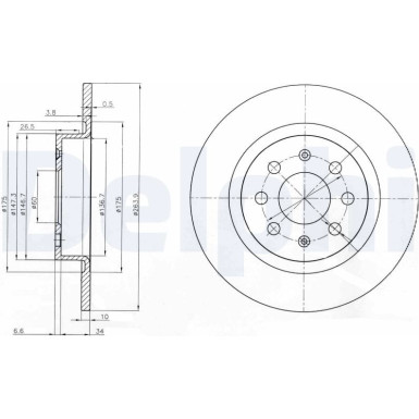 Delphi Bremsscheibe BG3945 Delphi Bremsscheibe BG3945
