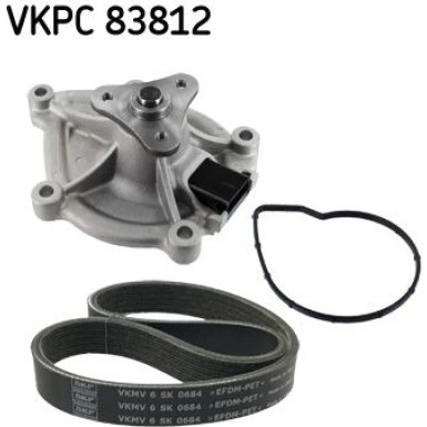 SKF Wasserpumpe + Keilrippenriemensatz VKMC 33843