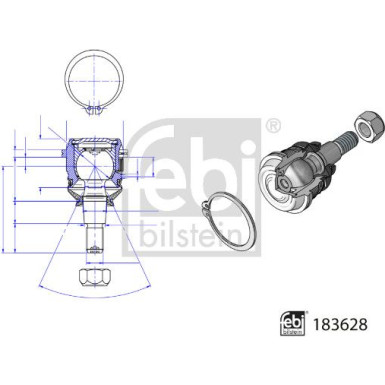 FEBI BILSTEIN 183628 Trag-/Führungsgelenk FEBI BILSTEIN 183628 Trag-/Führungsgelenk